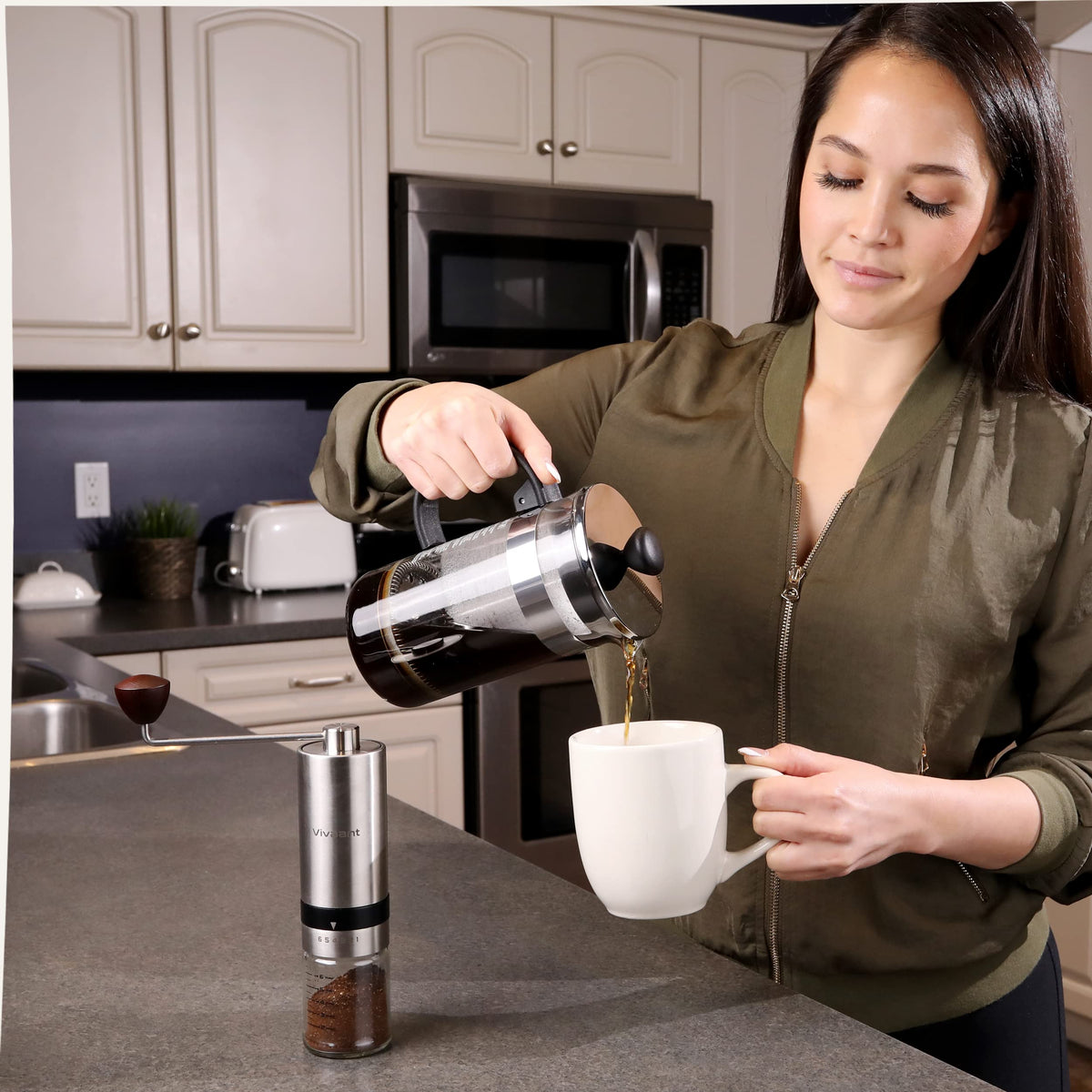 Manual Coffee Grinder Stainless Steel Conical Burr Mill B157