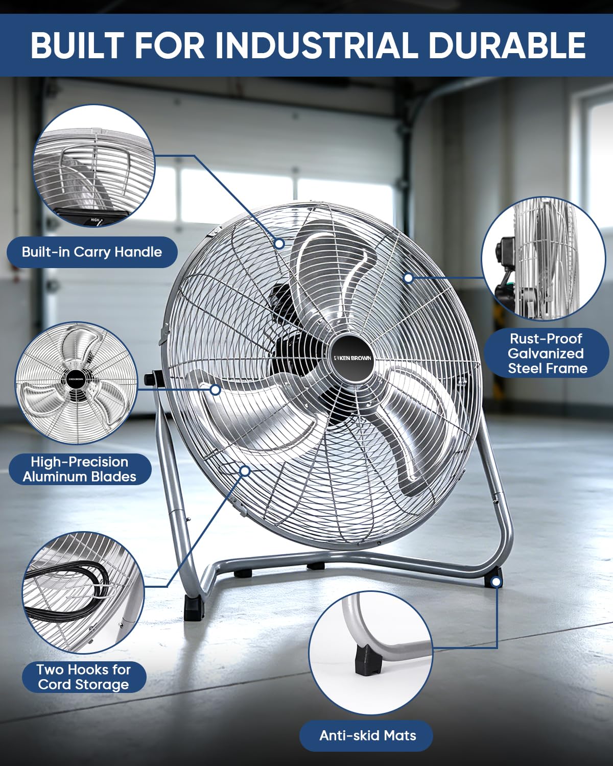 20 Inch 3 Speed Metal Industrial Fan W258231