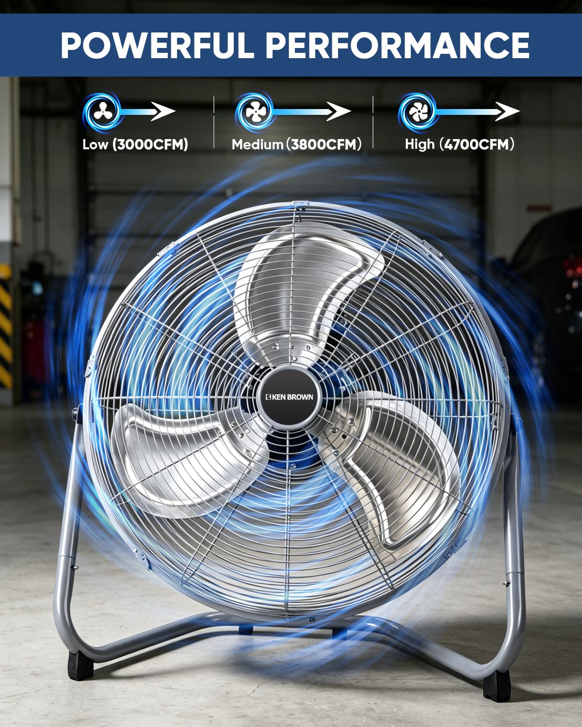 20 Inch 3 Speed Metal Industrial Fan W258231