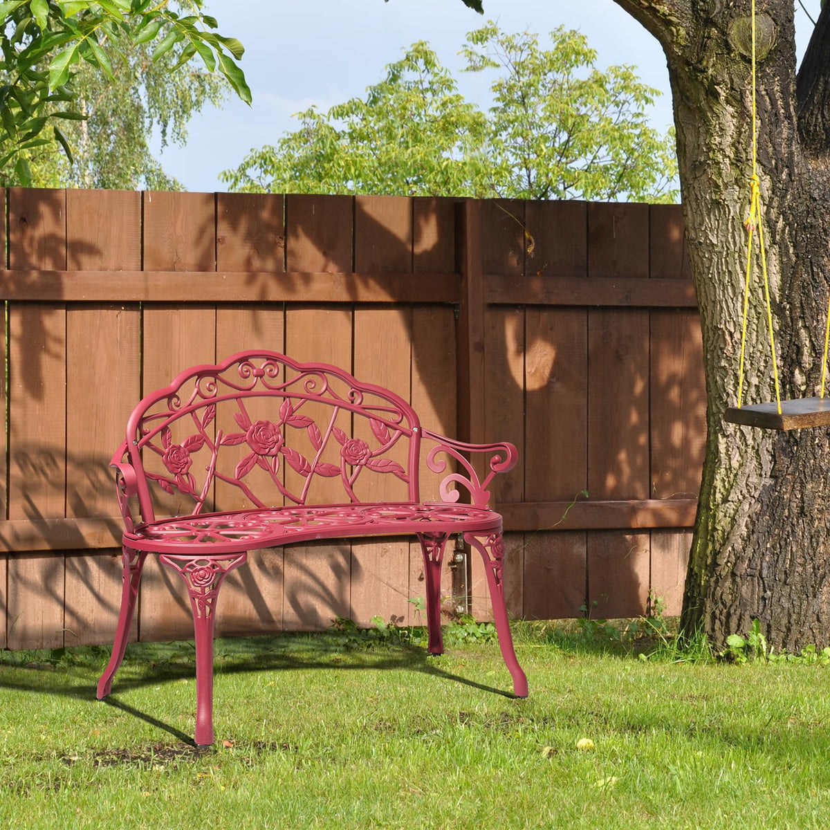 38.5" Cast Iron Aluminum Patio Bench F425