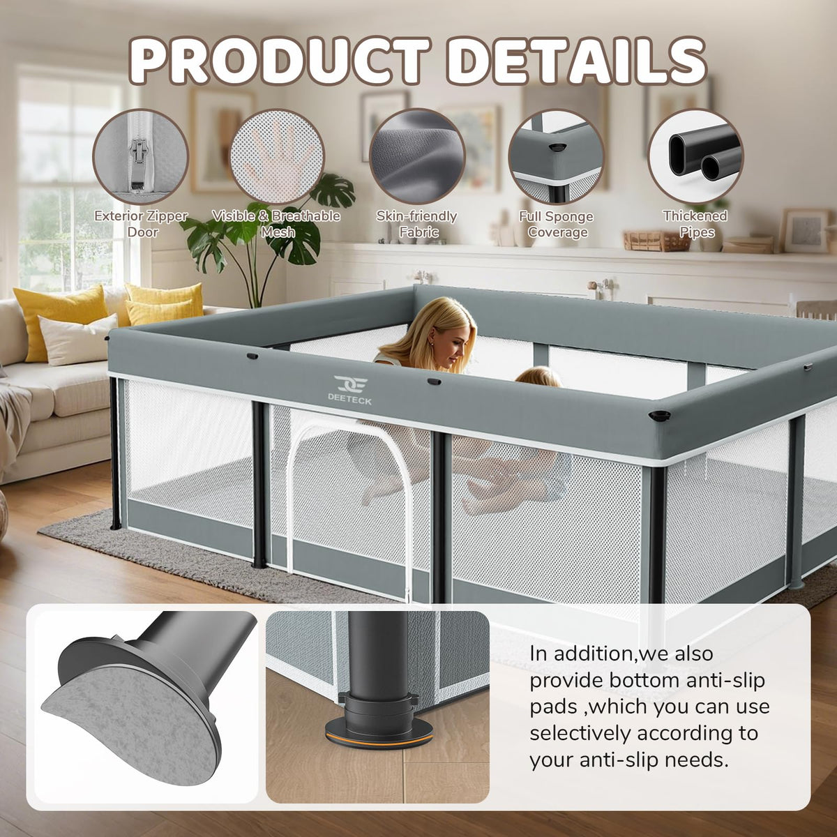 Foldable Baby Playpen with Mat I17560