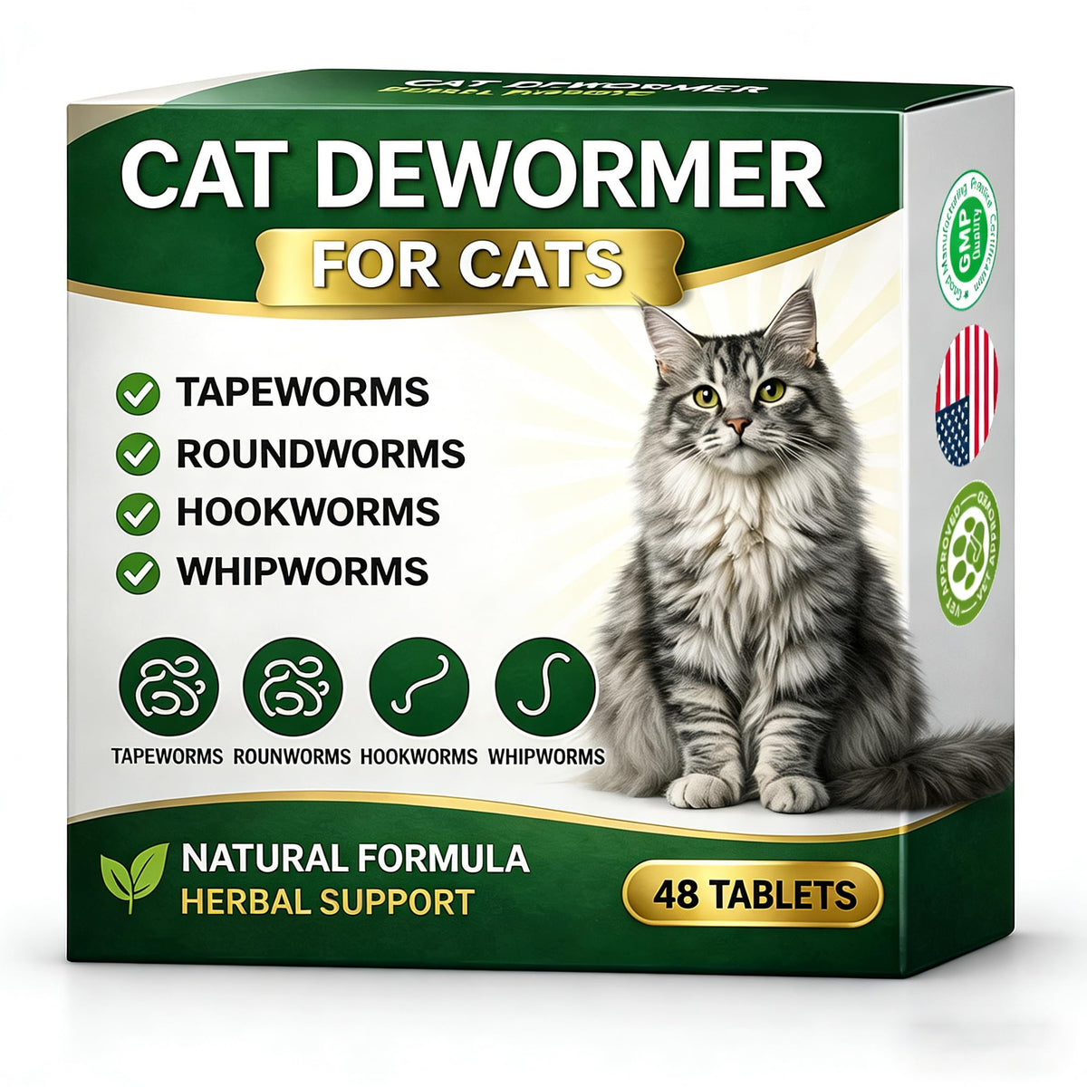 Broad Spectrum Cat Dewormer 48 Tablets U37532