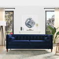 84" Navy Blue Velvet Tufted Sofa O8025