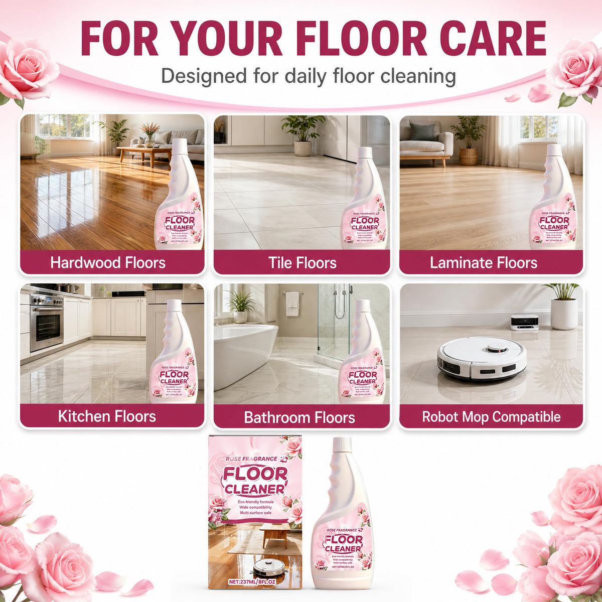 Rose Scent Floor Cleaner 8 fl.oz K3455