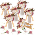 12 Pcs Artificial Bouquets and Boutonniere Set Rose White W66235