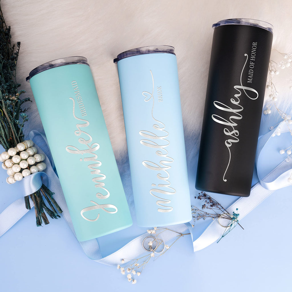 Set of 3 20 Oz Skinny Tumbler with Straw B7424