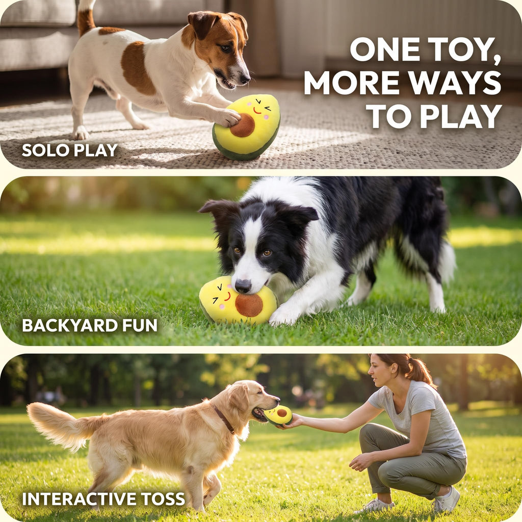 Squeaky Plush Avocado Dog Chew Toy O92526