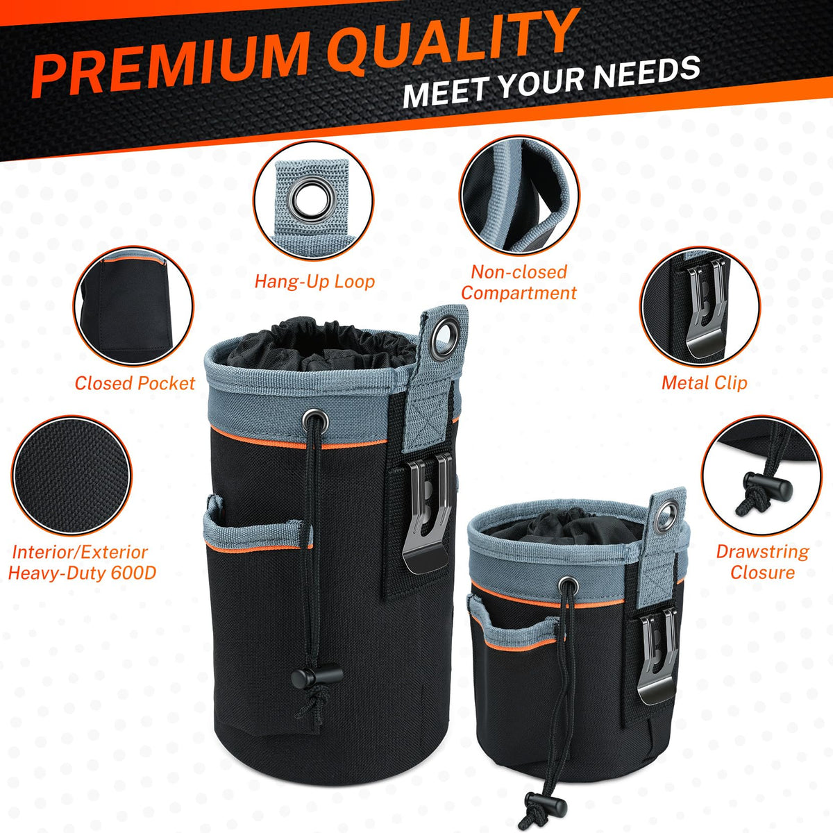 Tool Pouch Multi-Pack 2 Sizes 600D Nylon K2649