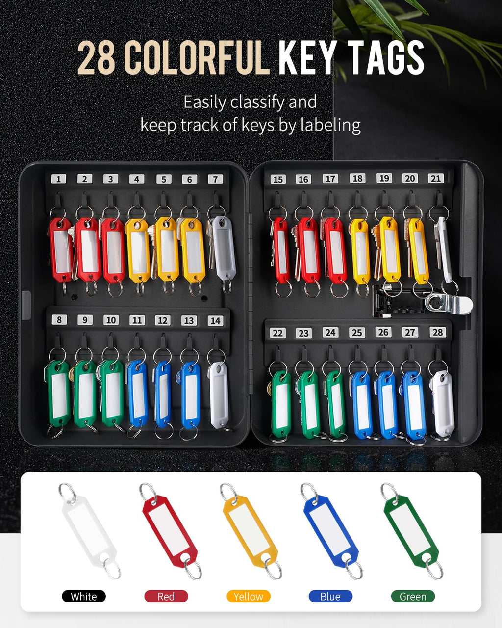 Black Steel Key Cabinet with Combination Lock H247746