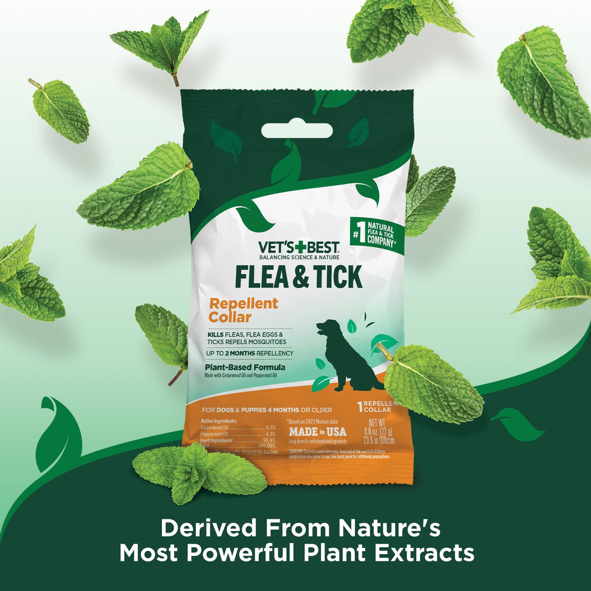 Plant-Based Flea & Tick Prevention Collar for Dogs C9978