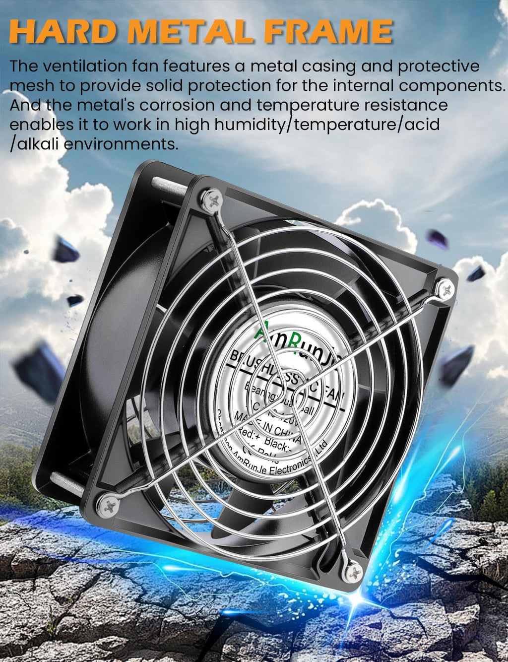 120mm x 38mm 120V Dual Ball Bearing Axial Fan Z62867