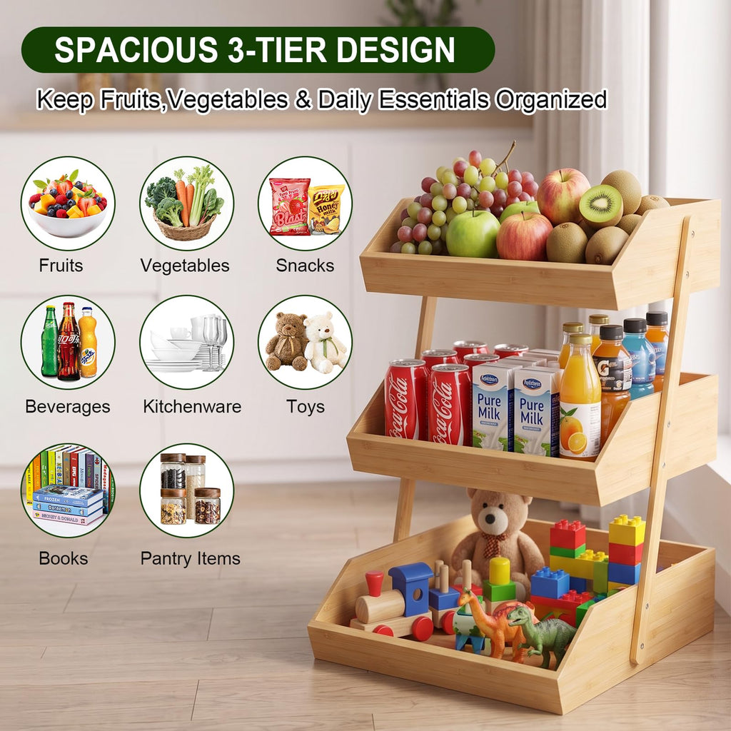3 Tier Bamboo Fruit Basket S184956