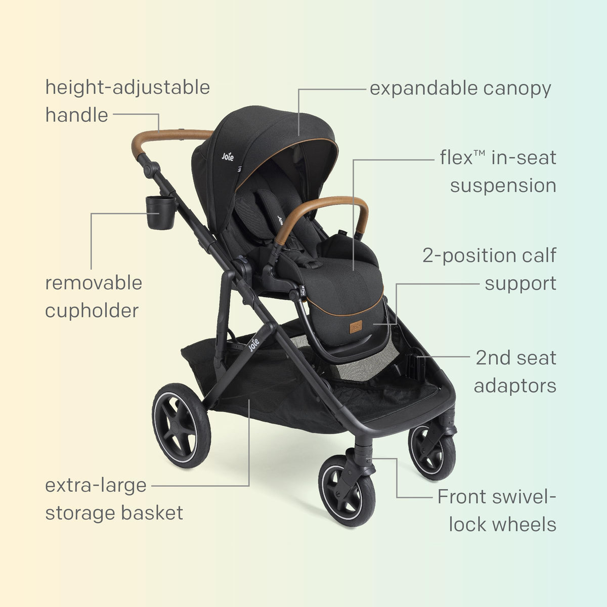 Convertible Single-to-Double Stroller & Travel System A969