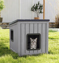 Weatherproof Outdoor Cat House with Air Holes Y179110