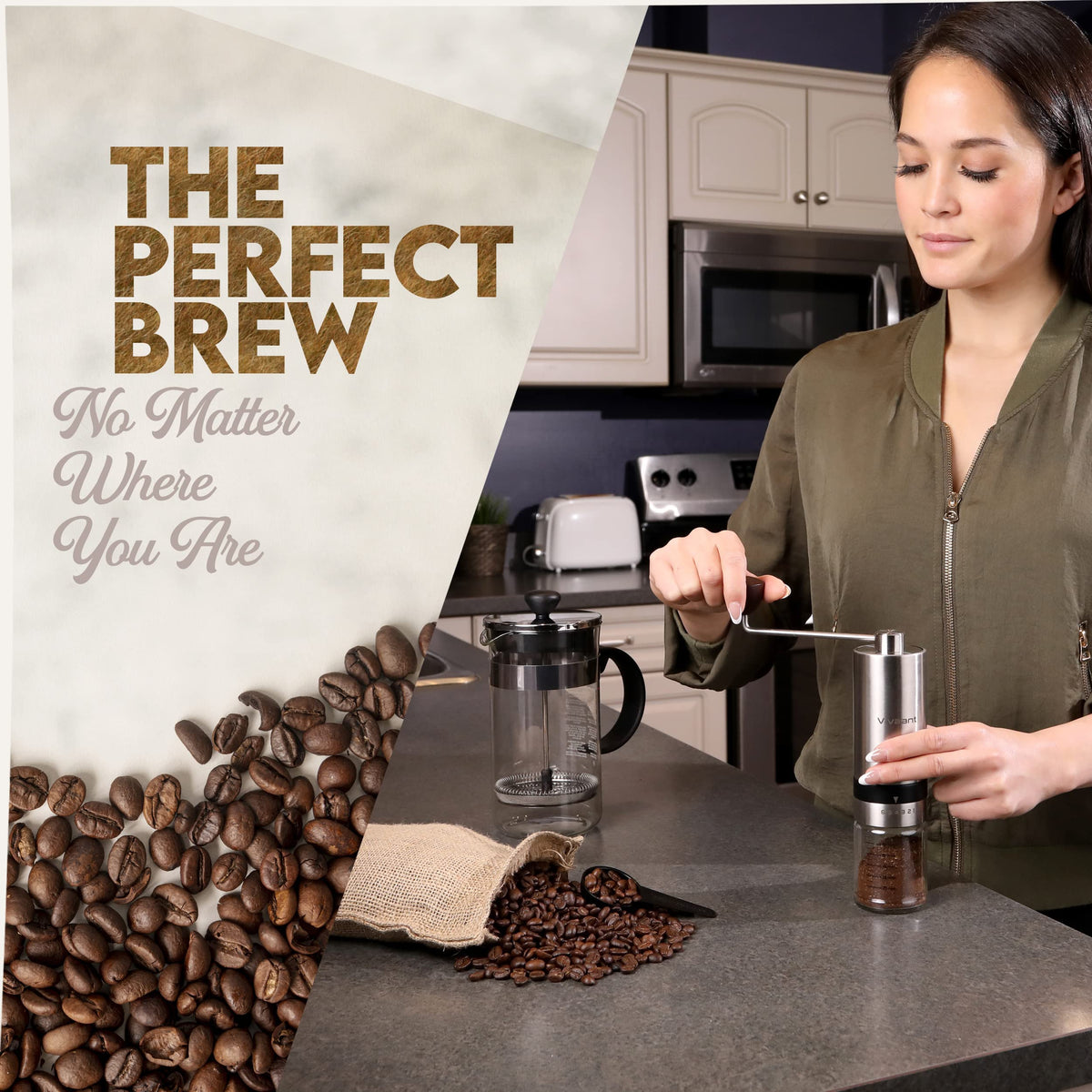 Manual Coffee Grinder Stainless Steel Conical Burr Mill B157