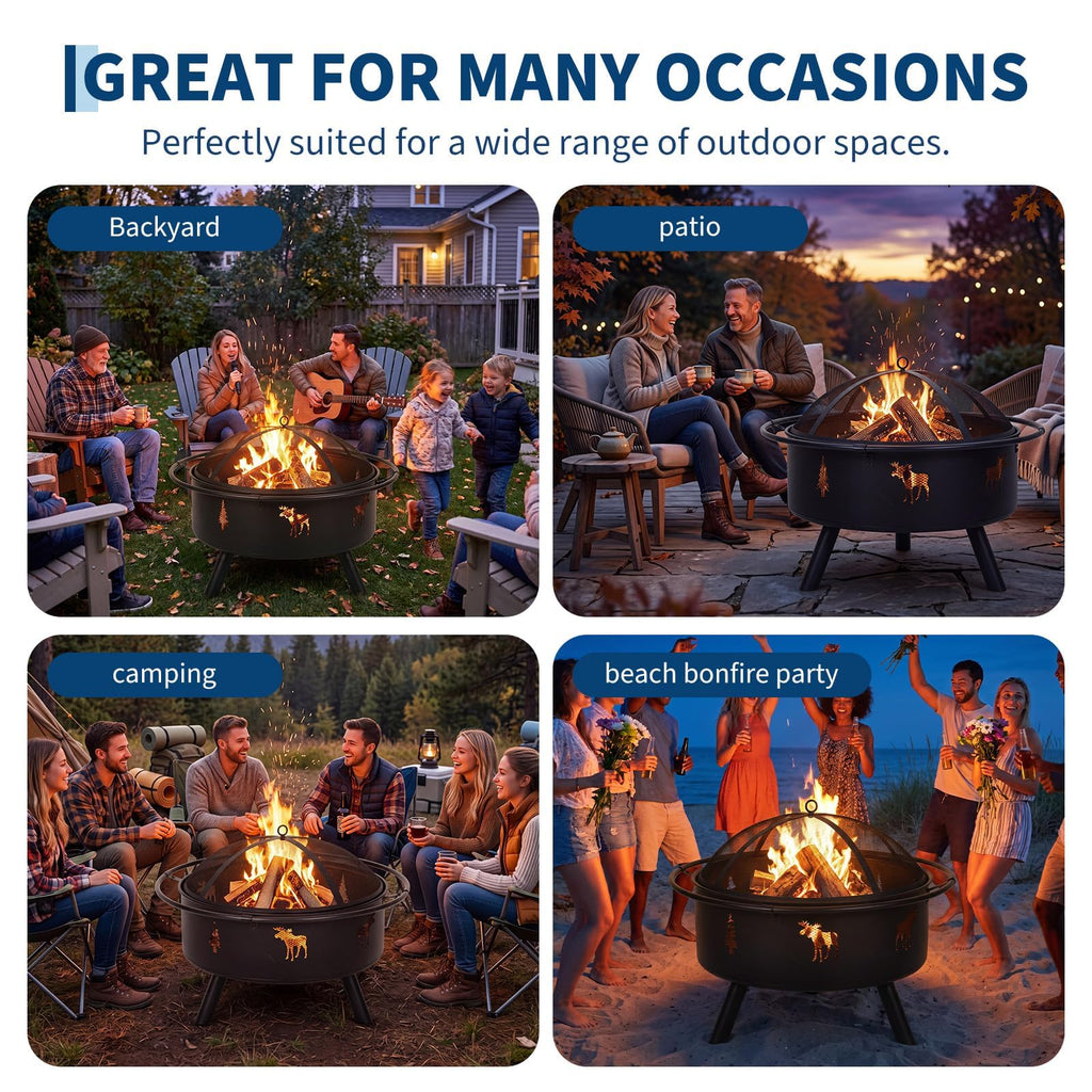 32" Round Wood Burning Fire Pit O592203