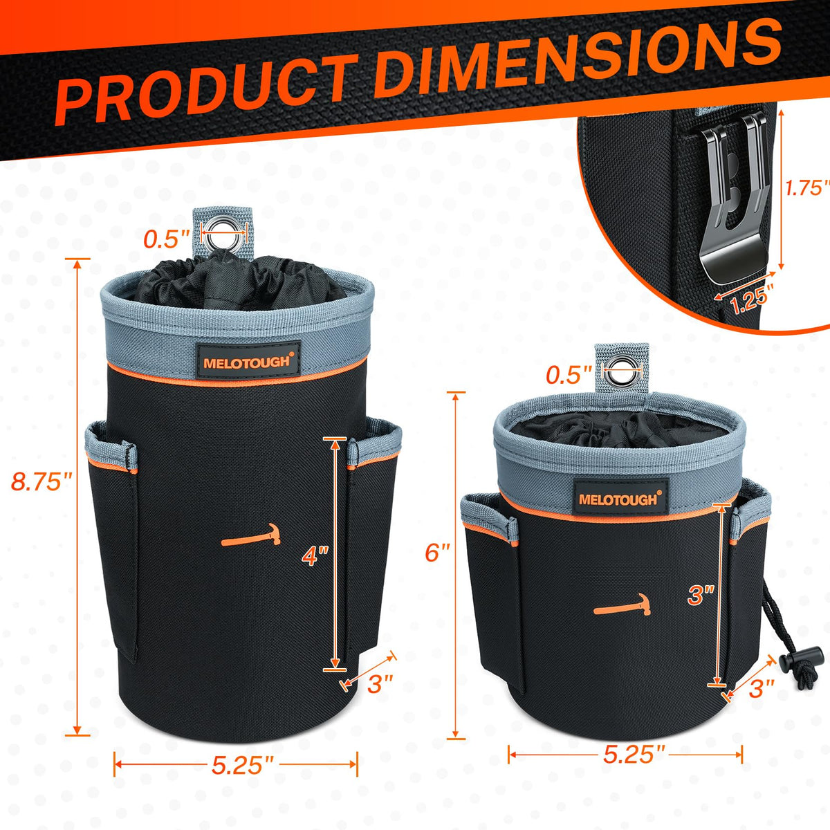 Tool Pouch Multi-Pack 2 Sizes 600D Nylon K2649