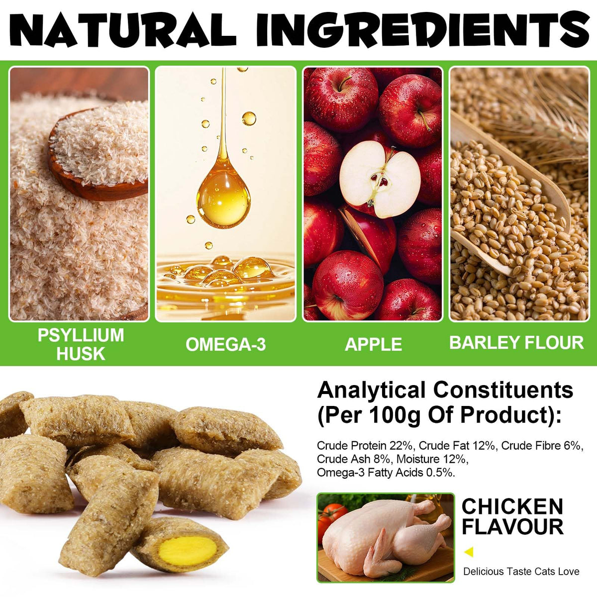 Hairball Remedy Cat Treats Chicken Flavour 100g L366304