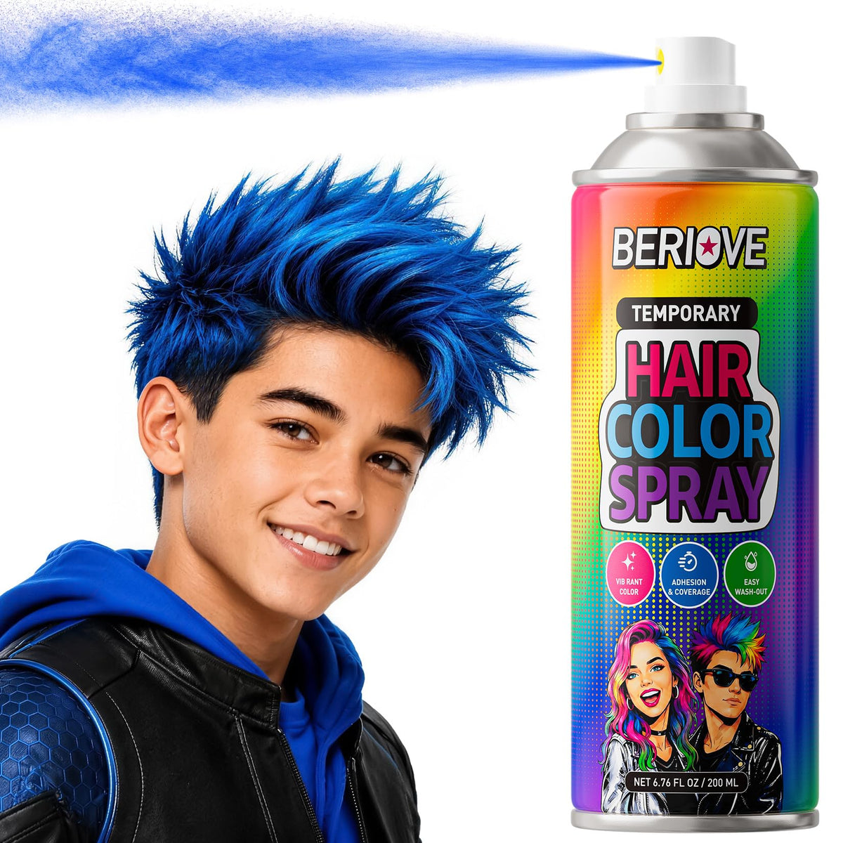Temporary Hair Spray 6.76oz Washable J492