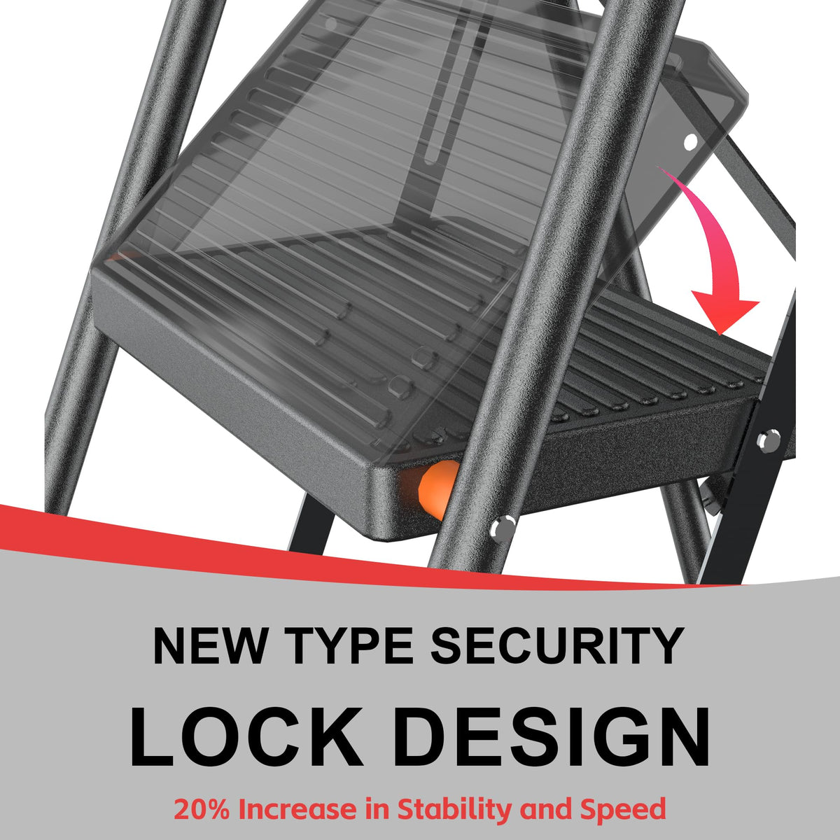 3 Step Ladder 600lbs Folding Step Stool D74488