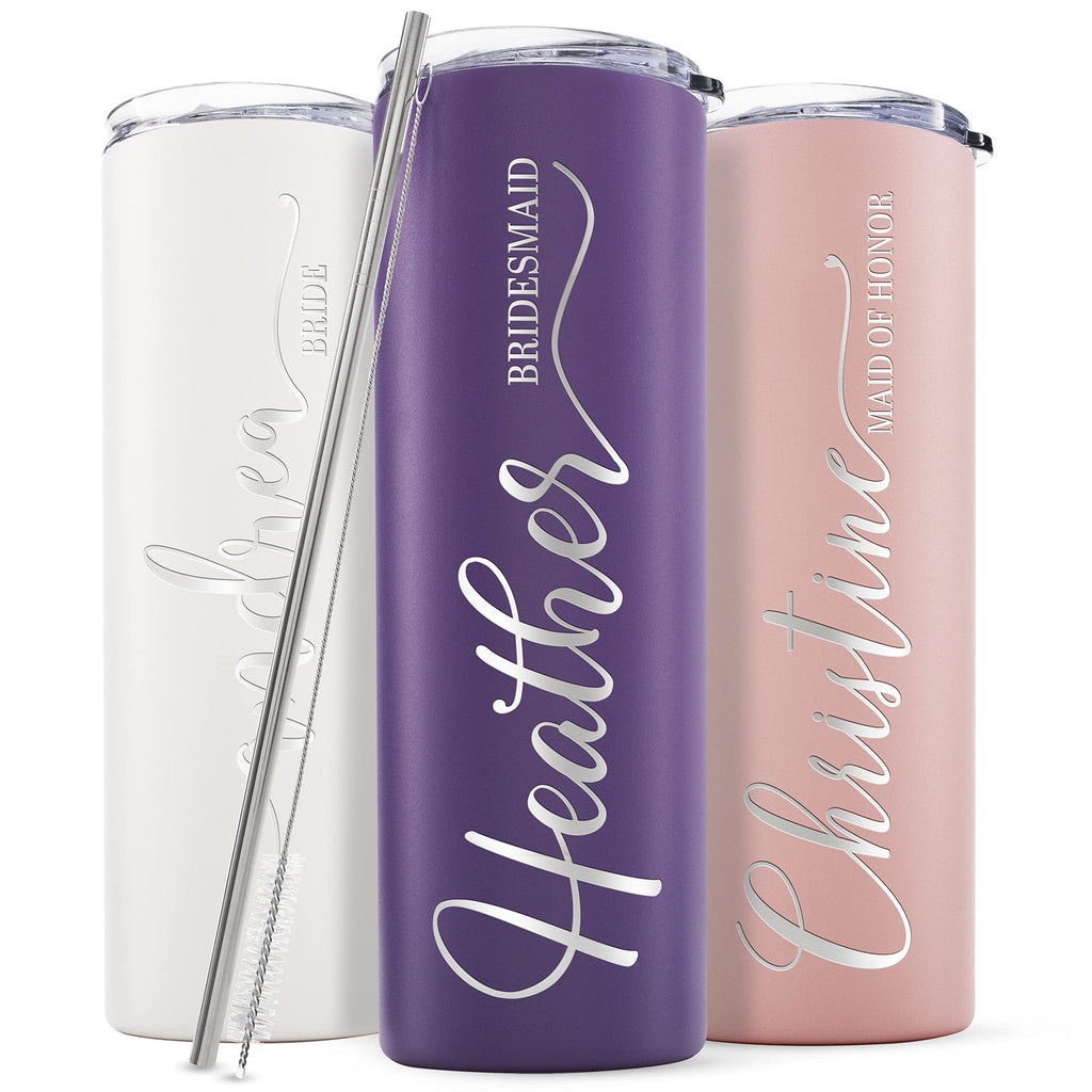 Set of 3 20 Oz Skinny Tumbler with Straw B7424