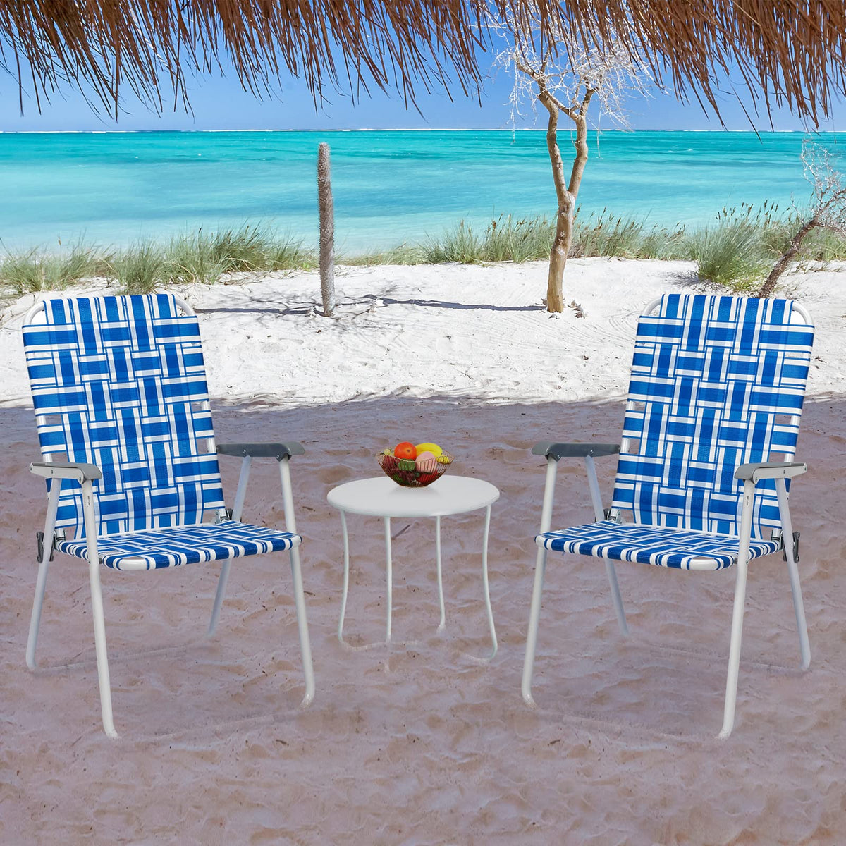Webbed Folding Chairs Set of 2 S499522