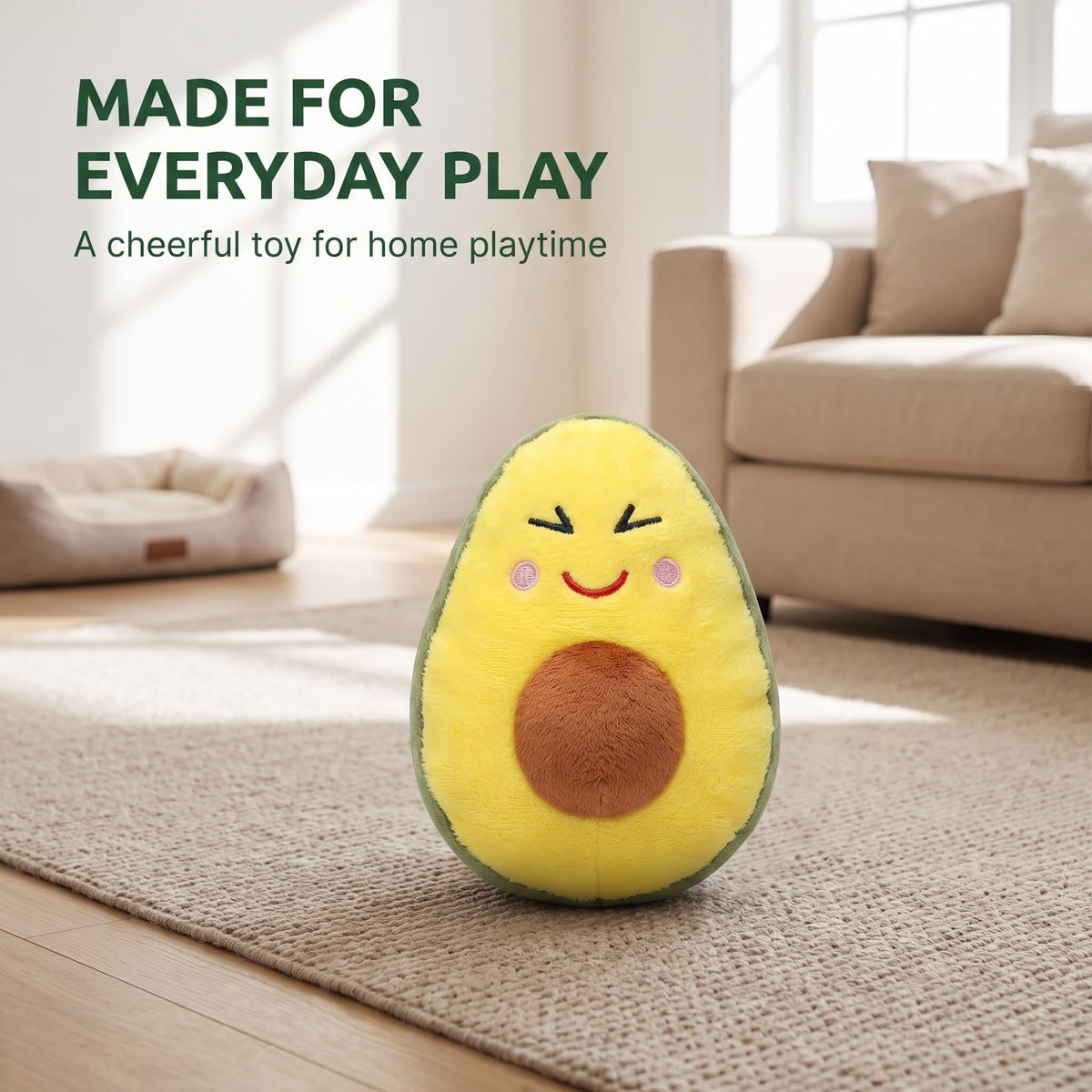 Squeaky Plush Avocado Dog Chew Toy O92526