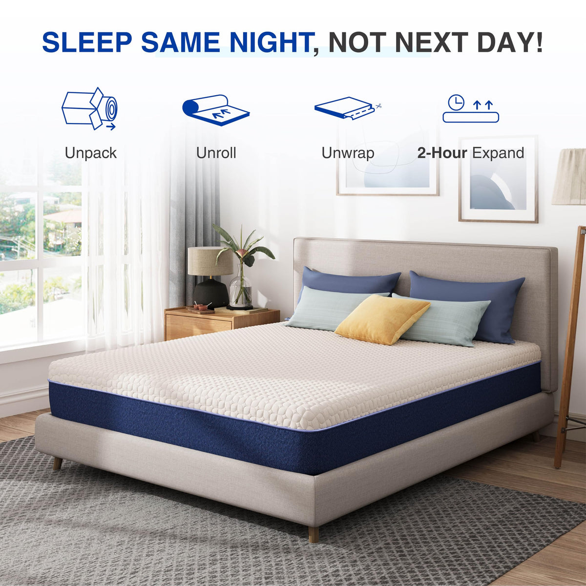 6 Inch Twin Size Gel Memory Foam Mattress Q8597