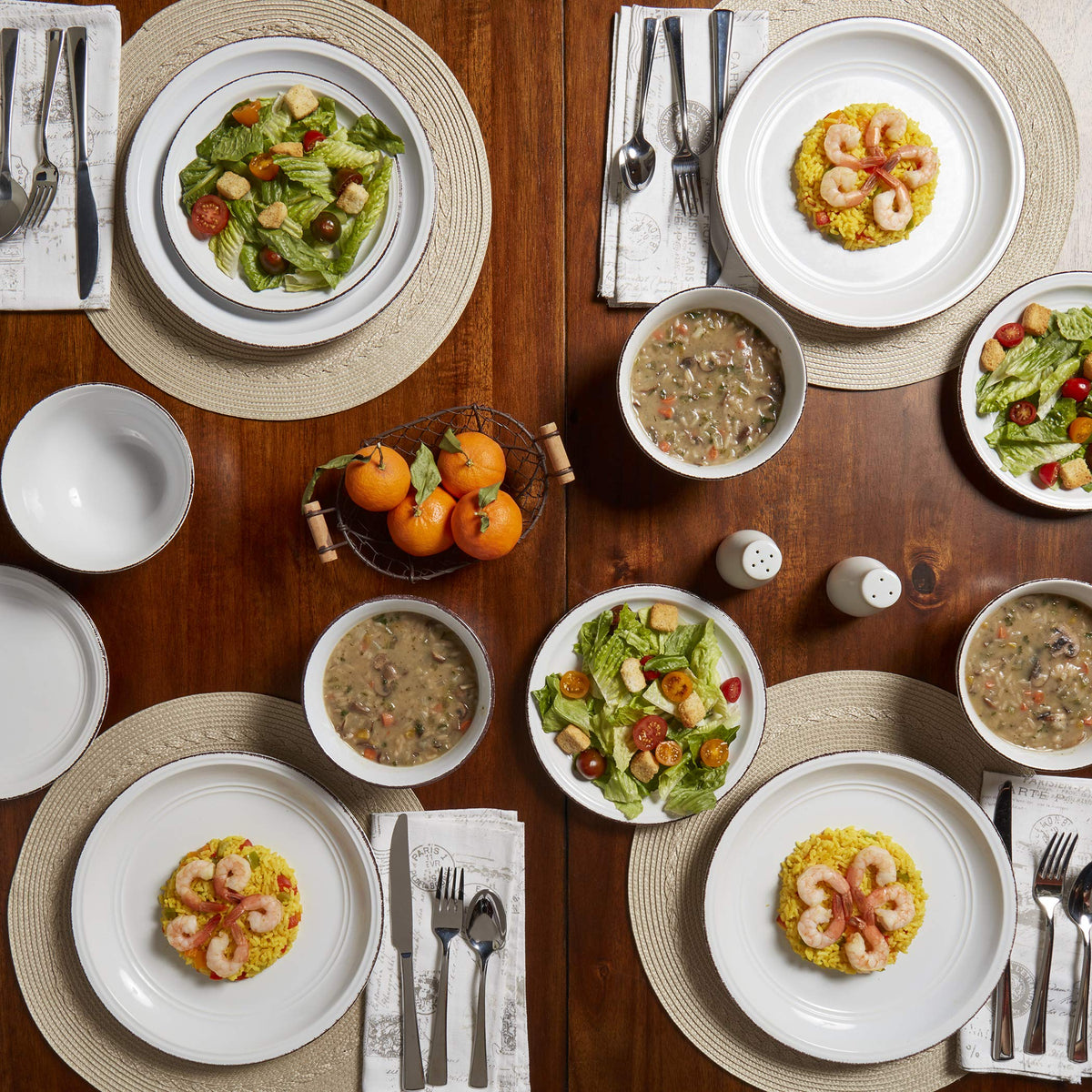 White 12 Piece Stoneware Dinnerware Set I904229