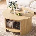 31.5" Round Wood Coffee Table with Storage Z487523
