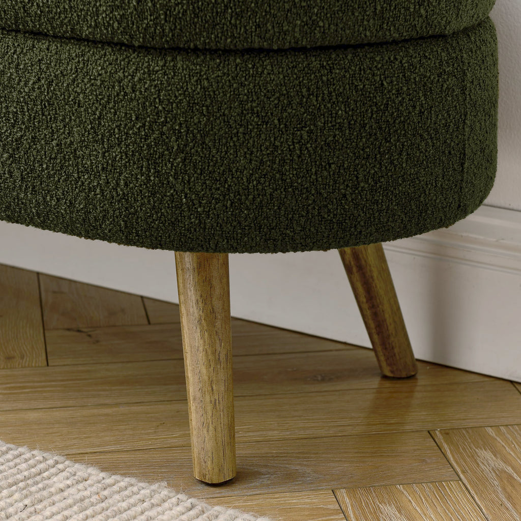 Oval Storage Bench with Rubber Wood Legs B84187