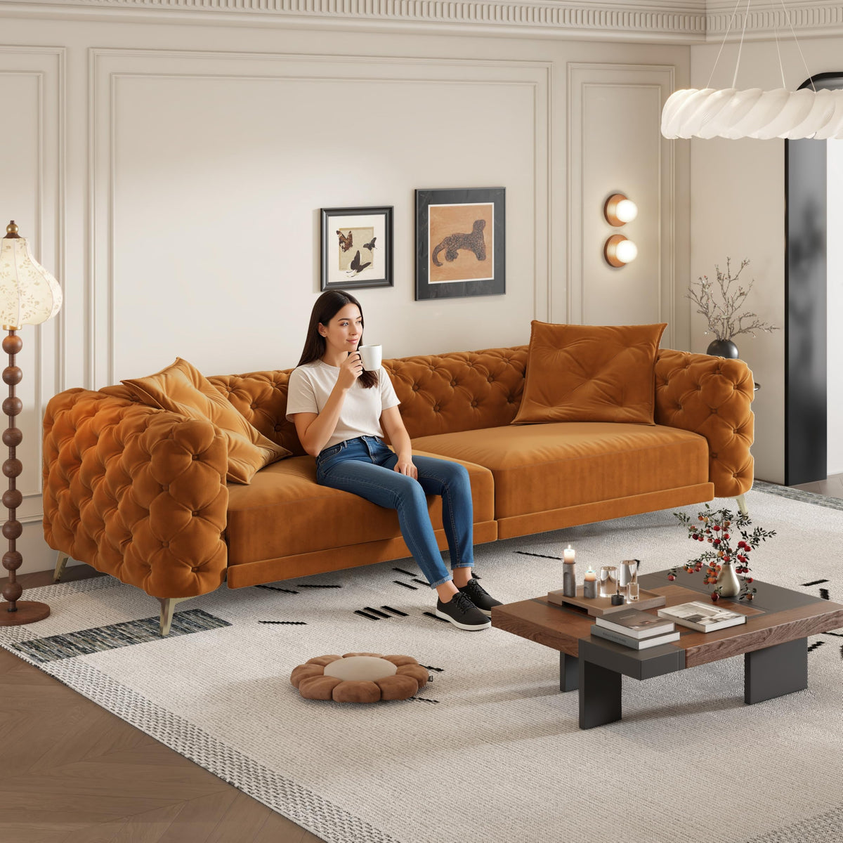 Convertible Sleeper Sofa with Ottoman G72208