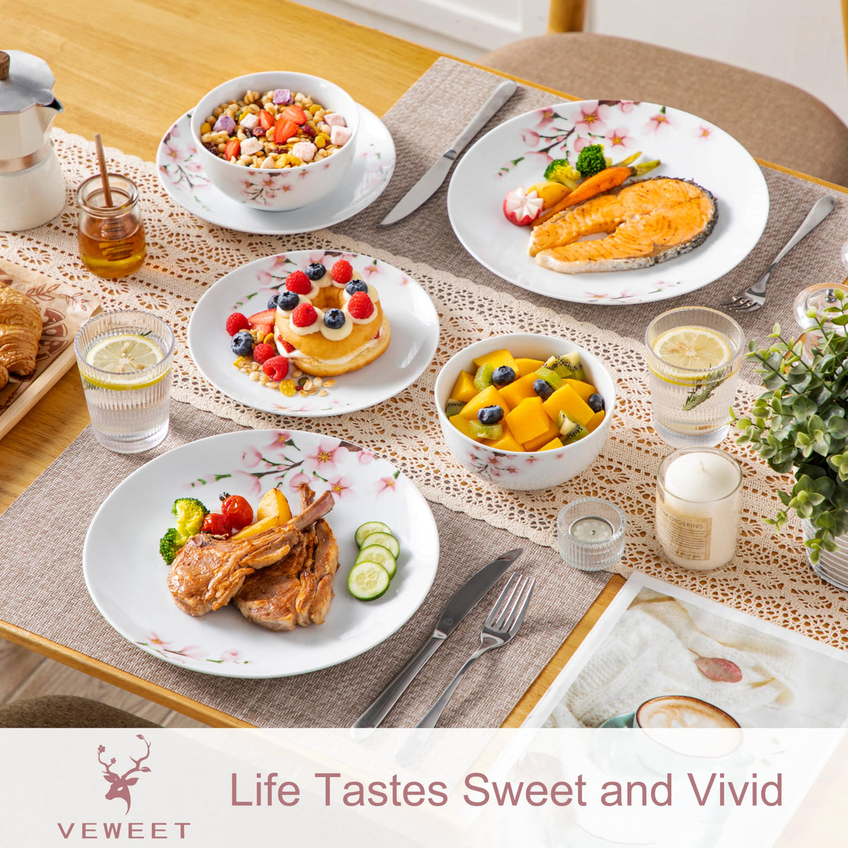 Porcelain 12 Piece Dinnerware Set U45034