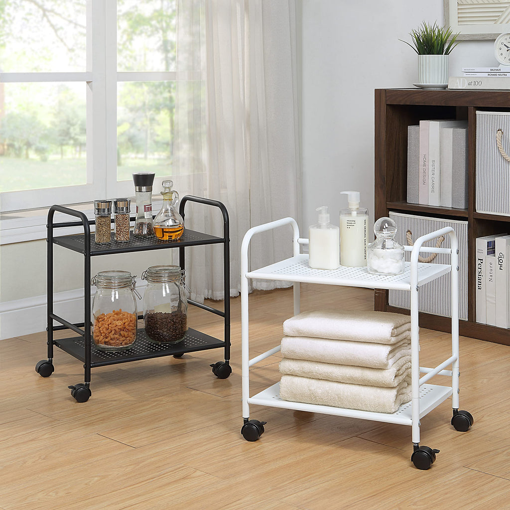 2-Tier Metal Rolling Utility Cart A33498