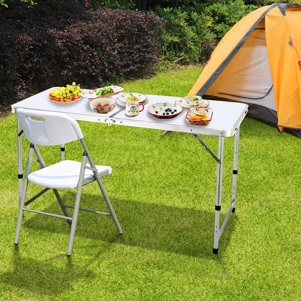 4 FT Aluminum Height Adjustable Folding Camping Table F904983