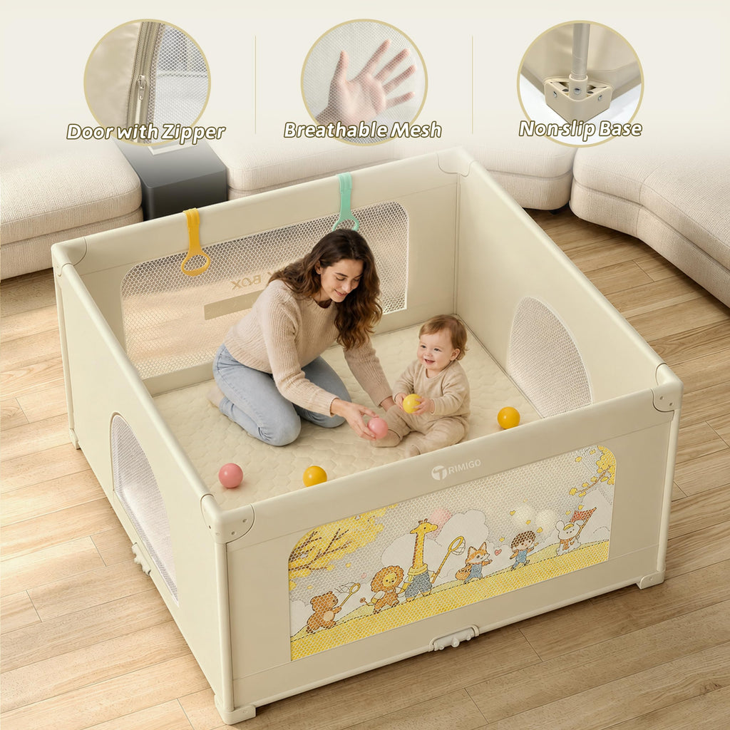 50"x50" Foldable Baby Playpen with Mat X426