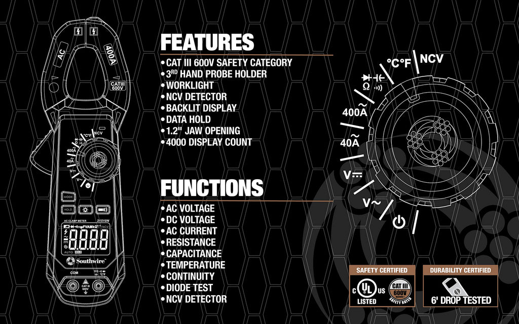 400A AC Clamp Meter with Voltage Tester N952