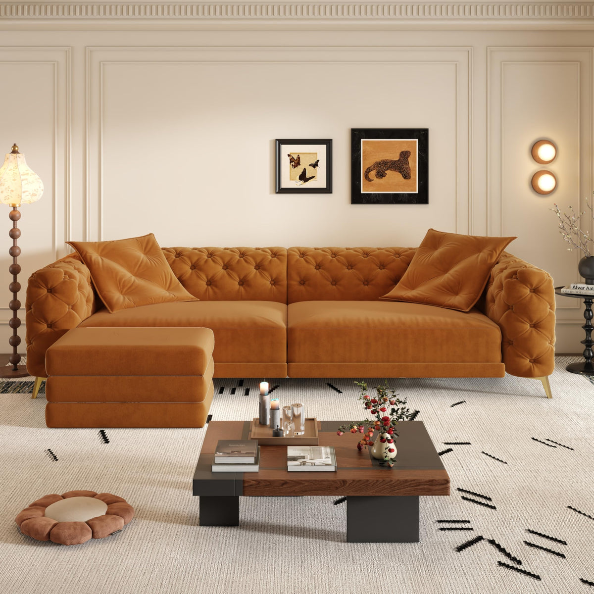 Convertible Sleeper Sofa with Ottoman G72208